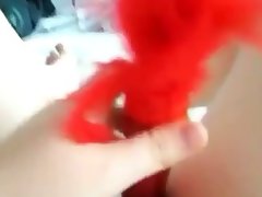 Chubby girl filming selfshot