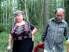 Perverted granny is sucking in