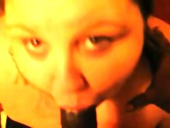 Wife sucks on out my cum